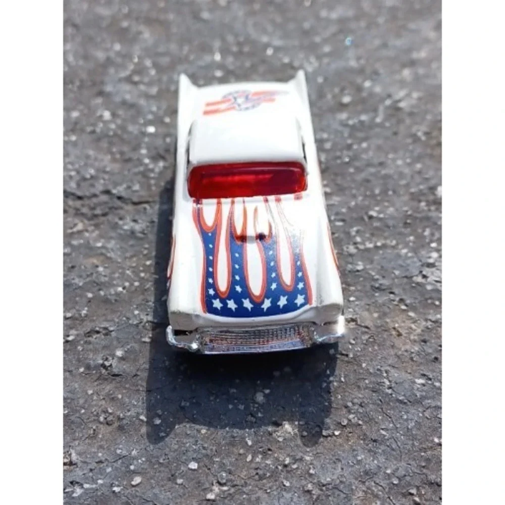 Vintage 1977 Hot Wheels Thailand 57 T Bird Rare White Stars Flames Blue/Red